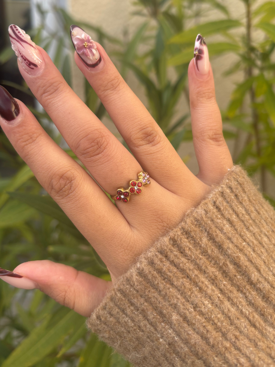 Bague Ambre rouge