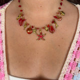 Collier Sea Gold Red