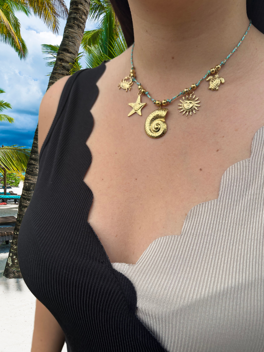 Collier Santorini bleu