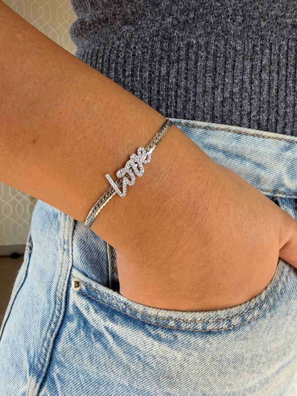 Bracelet Love argent