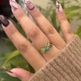 Bague Ambre verte