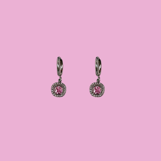 Boucles Leila rose argent