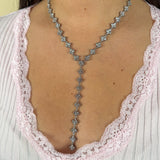 Collier Y Ambre argent