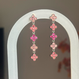 Boucles Ambre argent rose