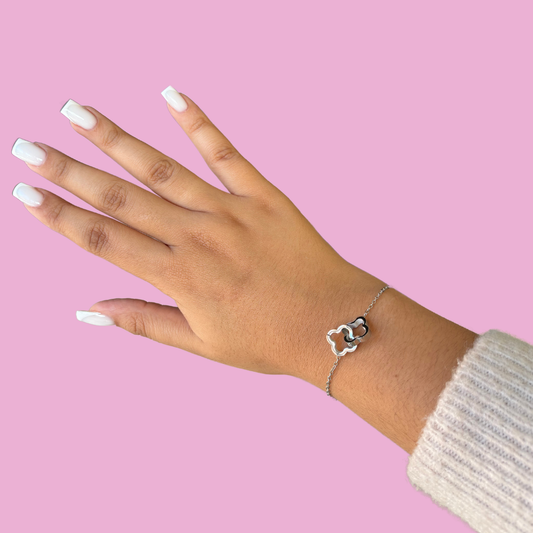 Bracelet Double trèfle argent