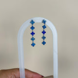 Boucles Ambre bleu argent