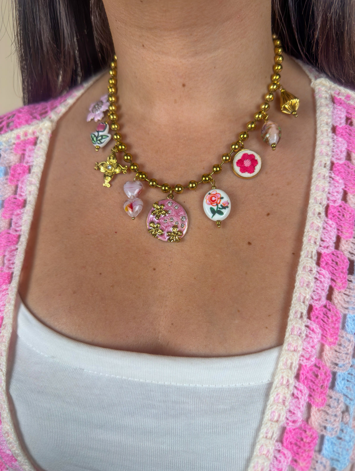Collier Paola rose