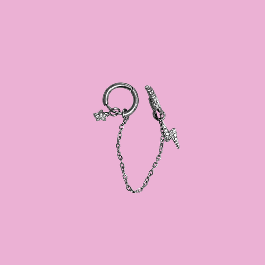 Boucle double chaînette argent