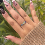 Bague Ambre bleue
