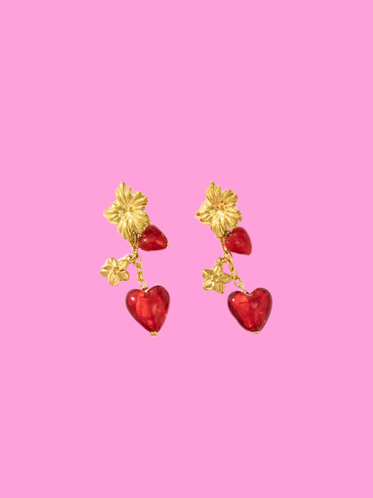 Boucles Valentina rouges