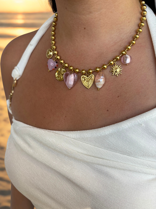 Collier Passion rose