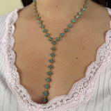 Collier Y Ambre bleu ciel