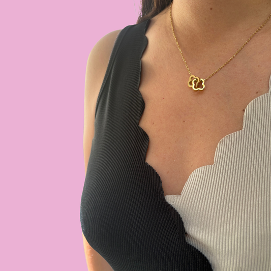 Collier double trèfle or