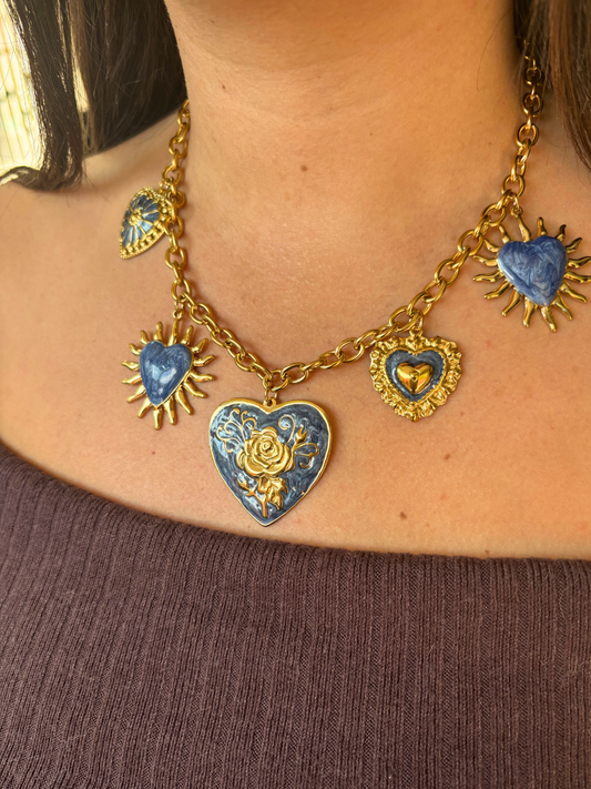 Collier History bleu