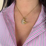 Collier Claire de lune or
