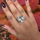 Bague Iris argent blanche