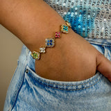 Bracelet Opéra multicolore or