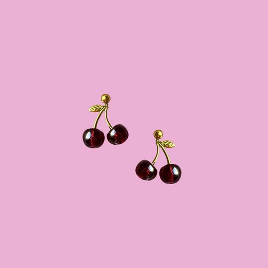 Boucles cerises mini or