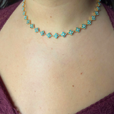 Collier Ambre bleu ciel