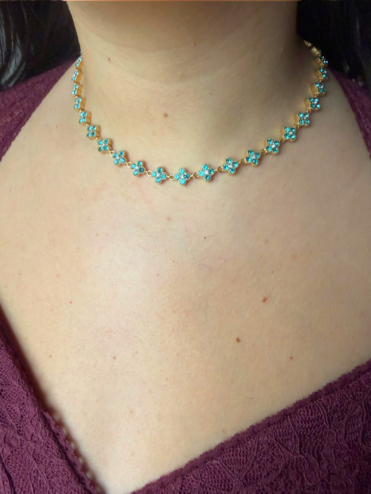 Collier Ambre bleu ciel