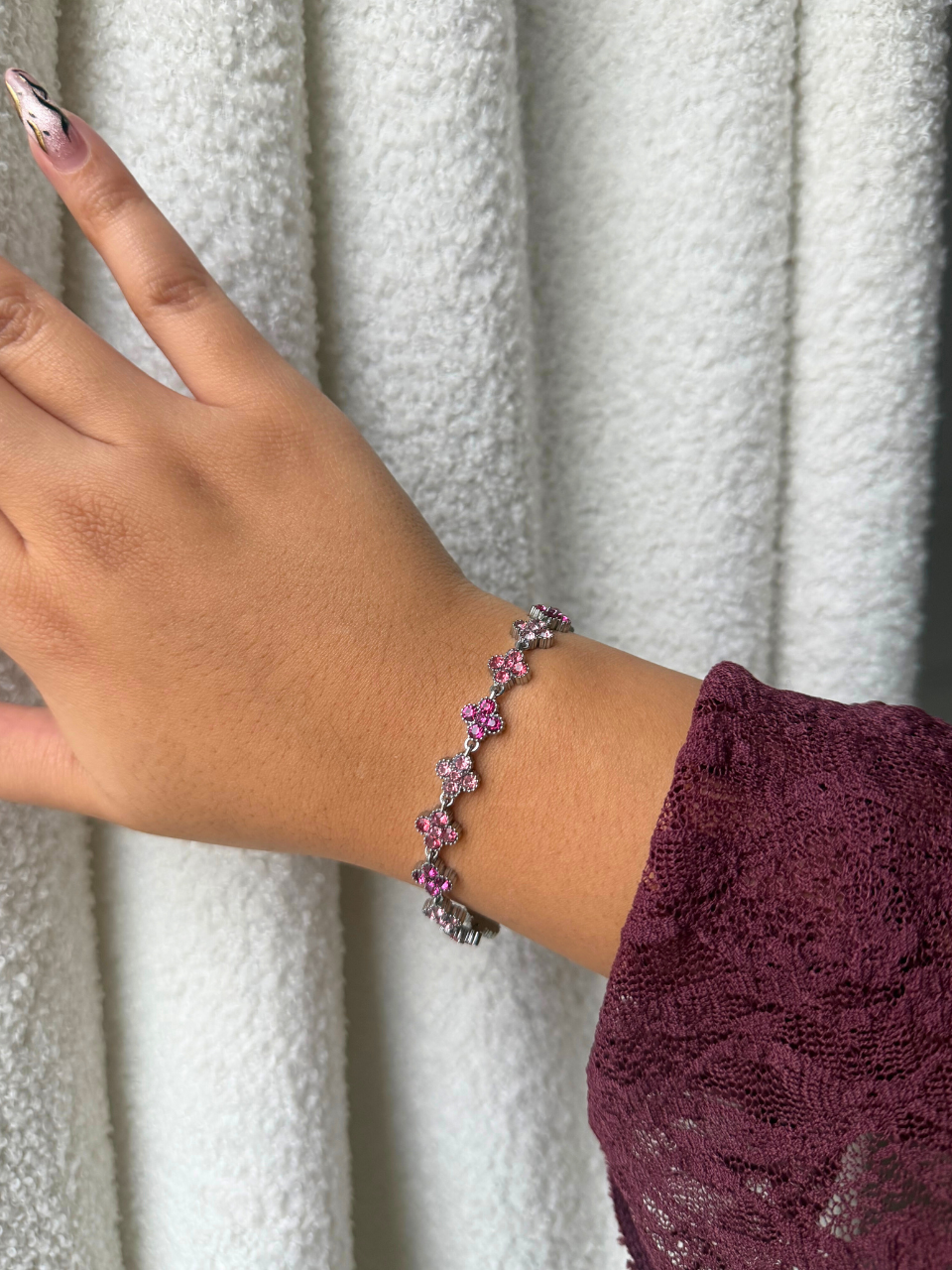 Bracelet Ambre argent rose