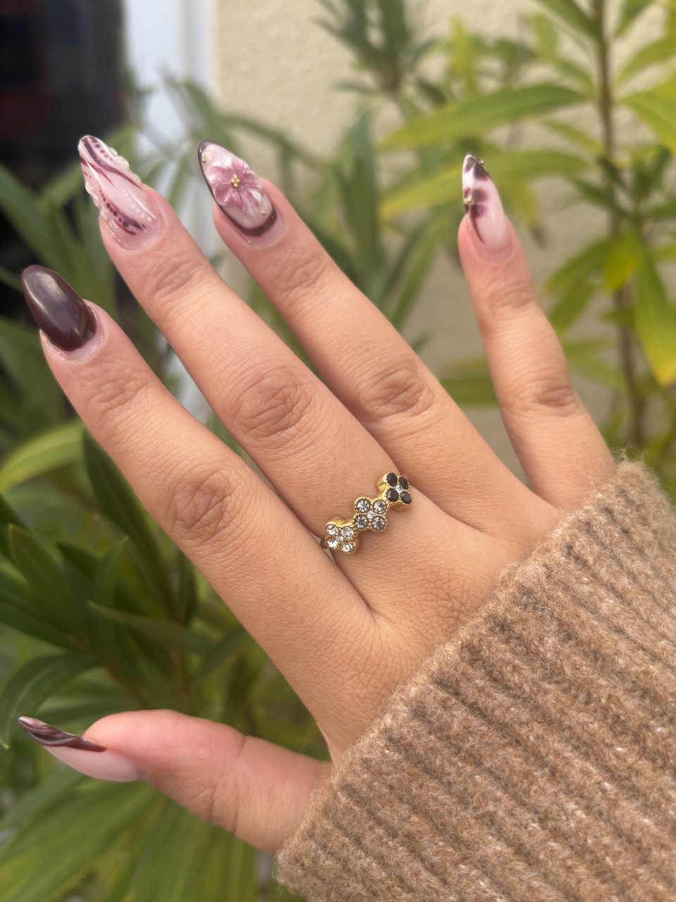 Bague Ambre noire