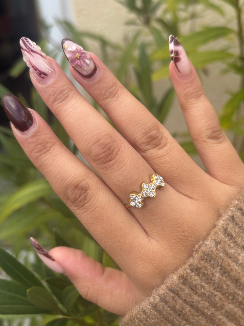 Bague Ambre blanche