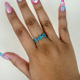 Bague Cristal bleue