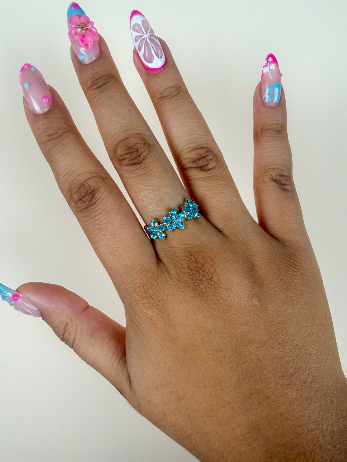 Bague Cristal bleue