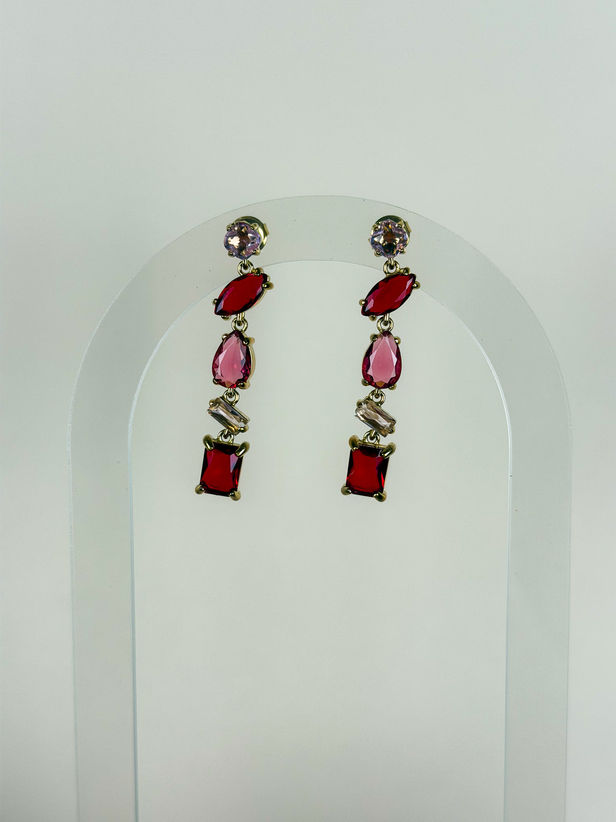 Boucles Trésor rouge or